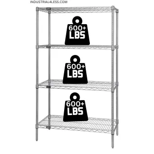 12" x 42" Chrome Wire Shelving Unit