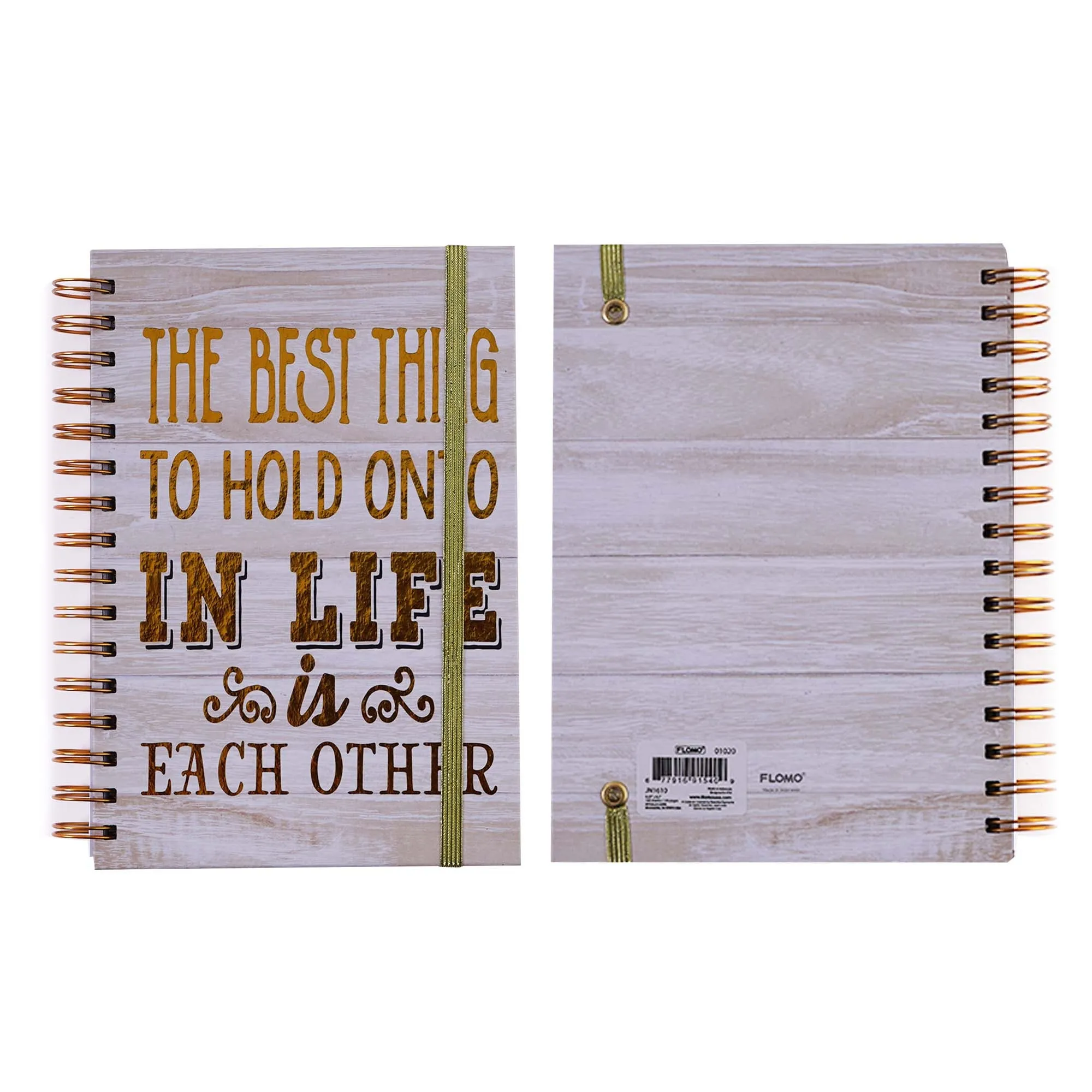 160 Sht Jumbo Spiral Hot Stamp Journal, Live Life Inspired, 8.5"X6.25", 2 Designs