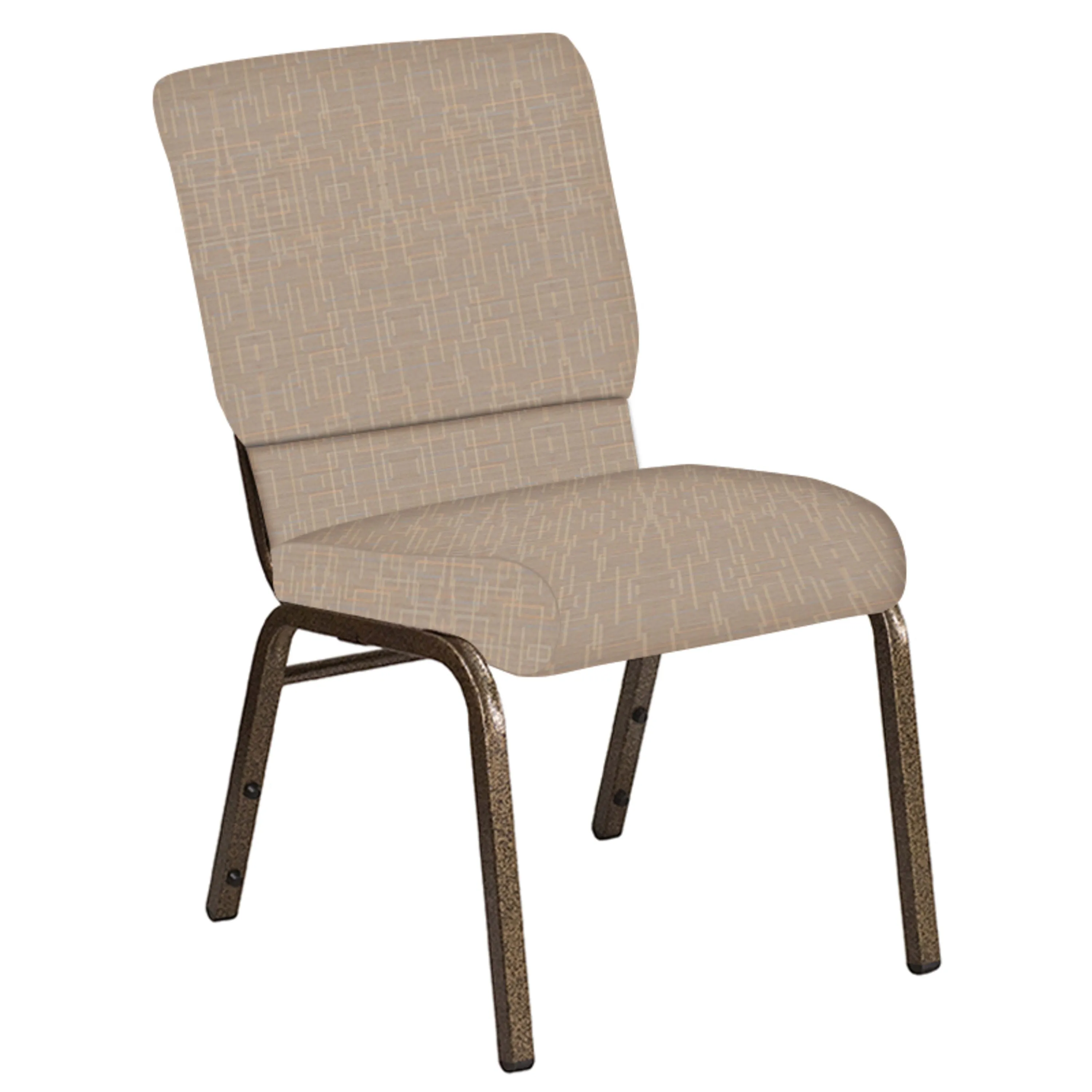 18.5''W Church Chair in Amaze Fabric - Gold Vein Frame