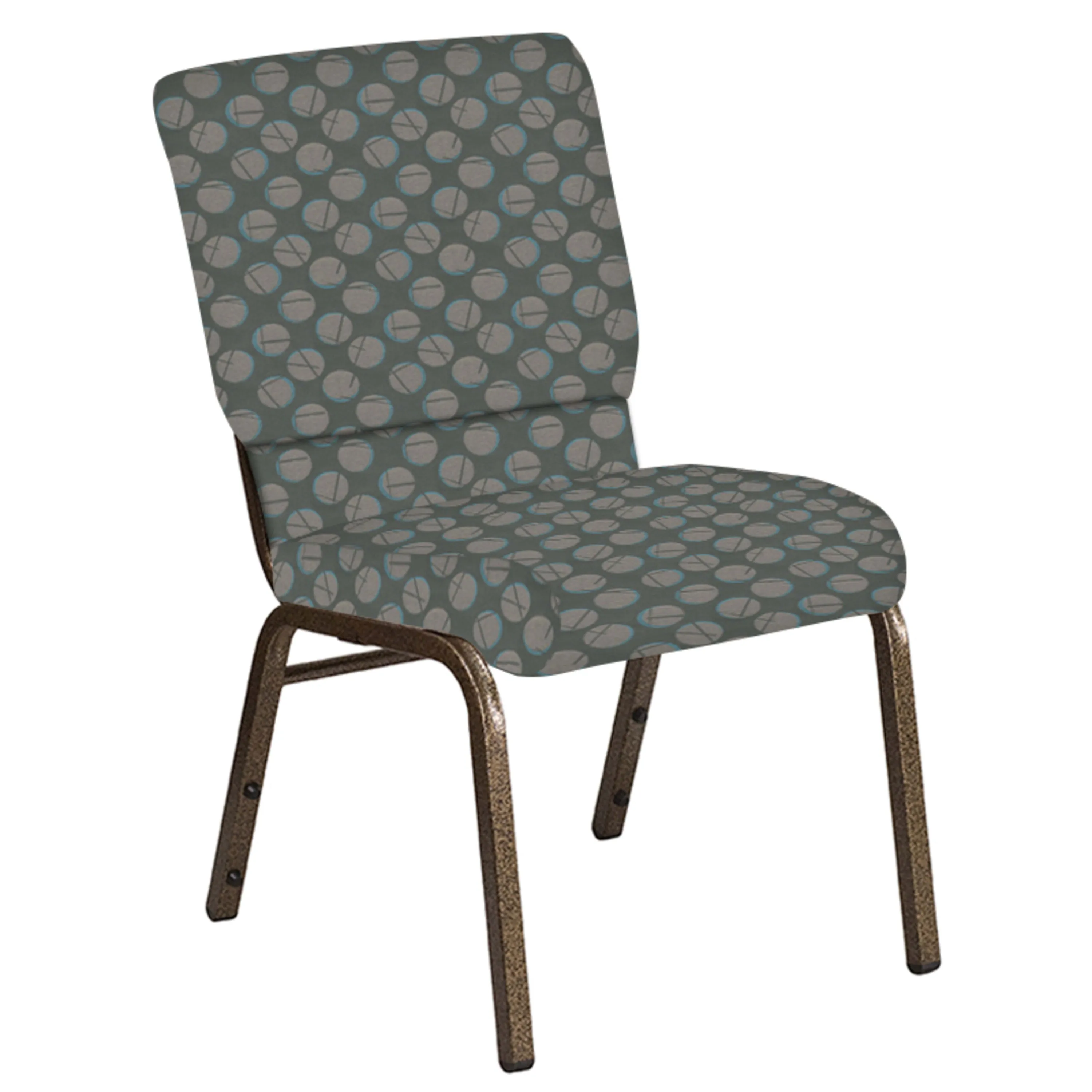 18.5''W Church Chair in Cirque Fabric - Gold Vein Frame