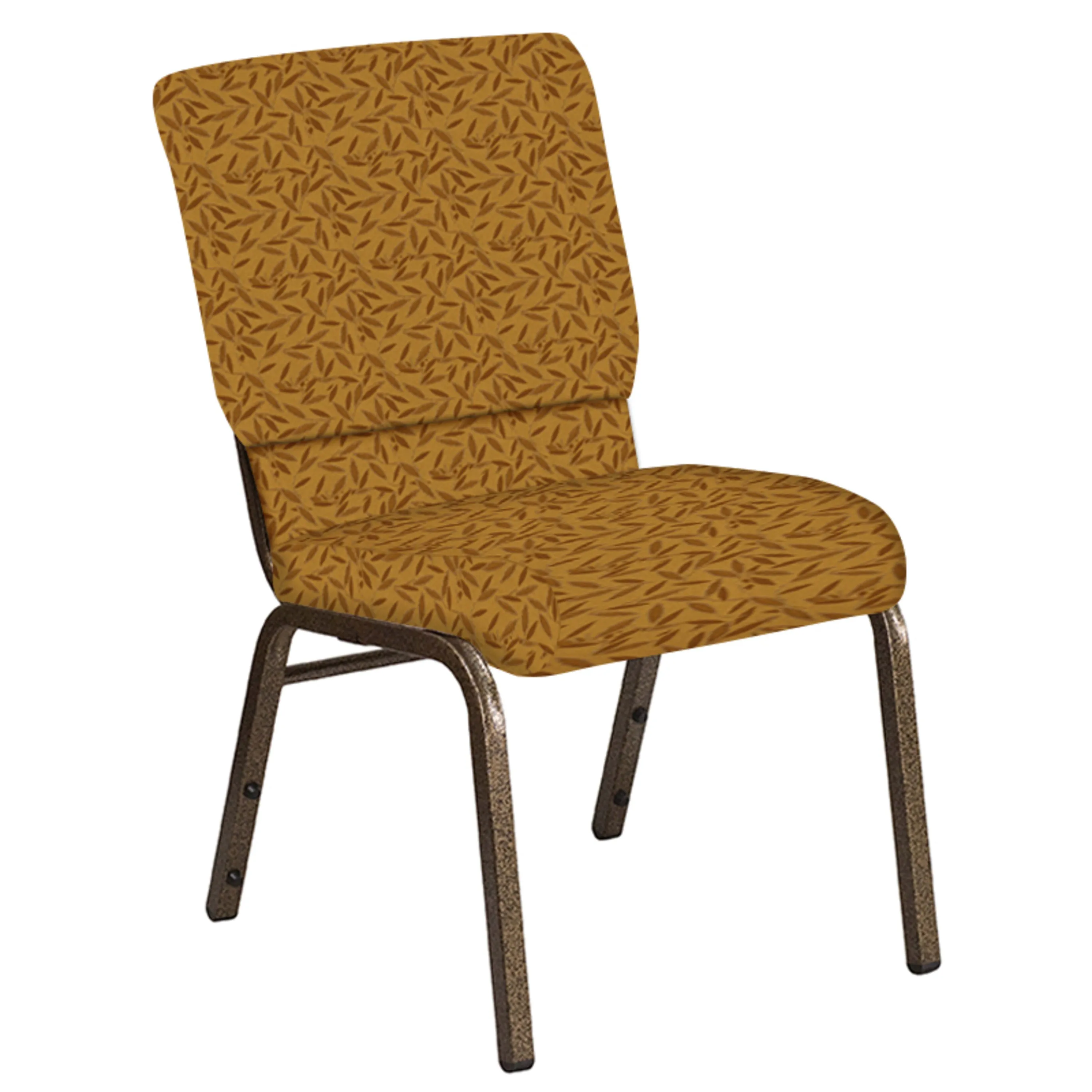 18.5''W Church Chair in Jasmine Fabric - Gold Vein Frame