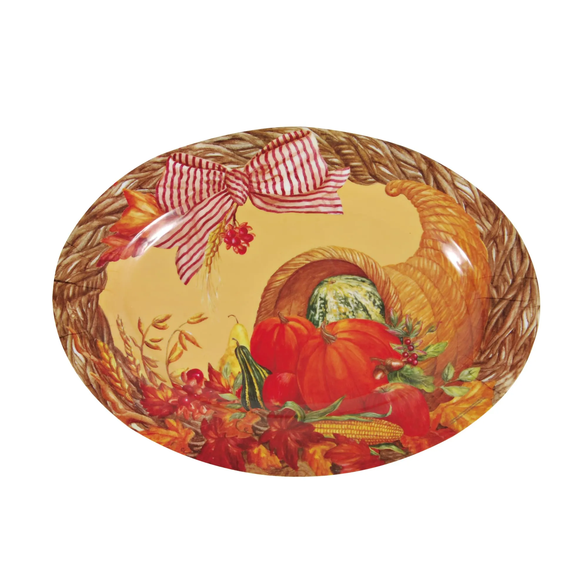 18" Oval Serving Dish For Turkey/Pumpkin, 2 Designs