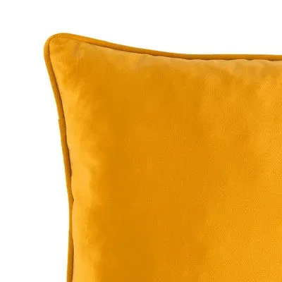 20"x20" Oversize Solid Velvet Square Throw Pillow Yellow - Lush Décor