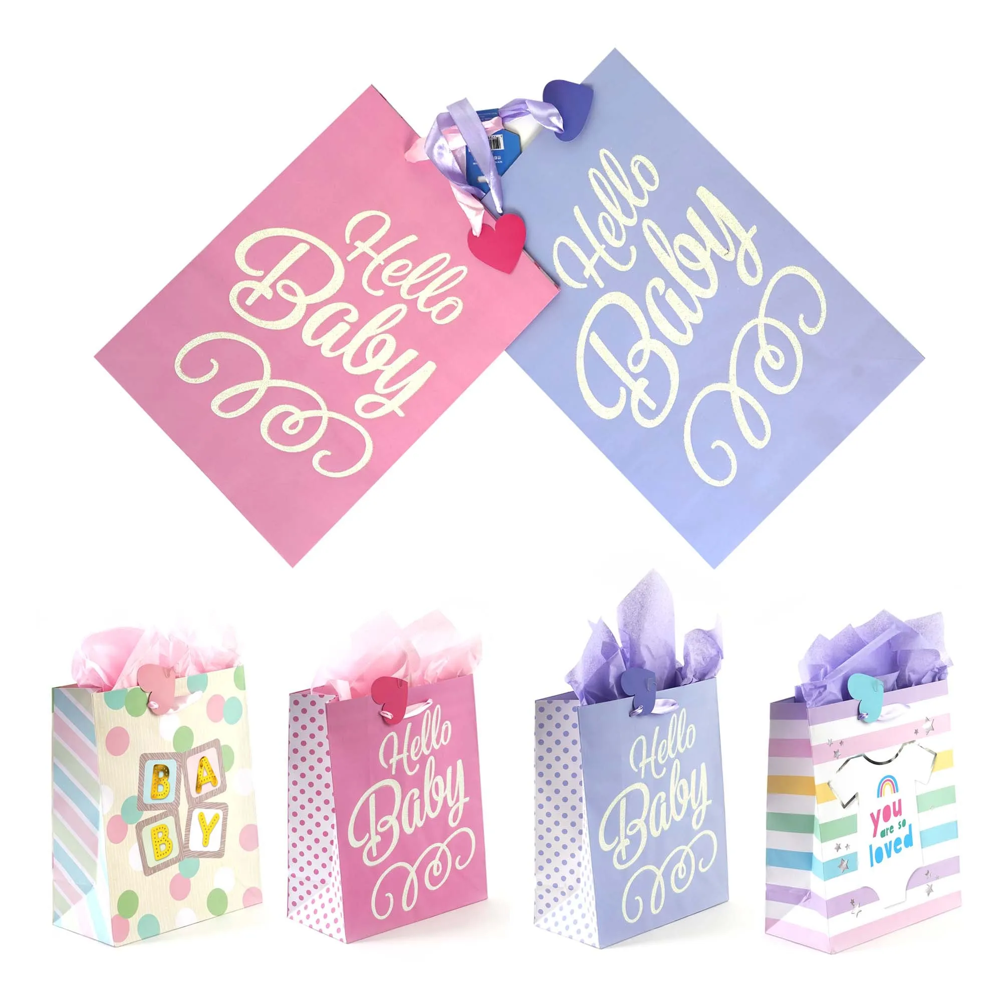 2Pk Extra Large Babies Are So Special Hot Stamp/Glitter Bag, 4 Designs