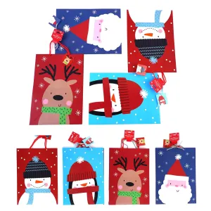 2Pk Extra Large Happy Hat Holiday Printed Bag, 4 Designs