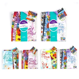 2Pk Medum Living Large Inspirational Printed Matte Bag, 4 Designs