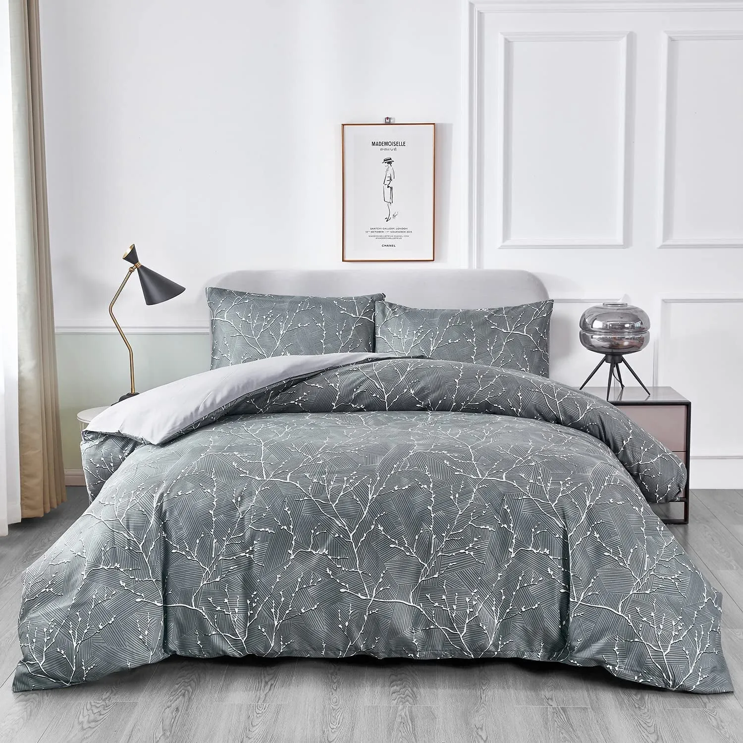 3-Piece Duvet Cover Set, Ultra Soft Comforter Cover,Washed Duvet Covers 3-Piece with Zipper Closure with 2 Pillowcases