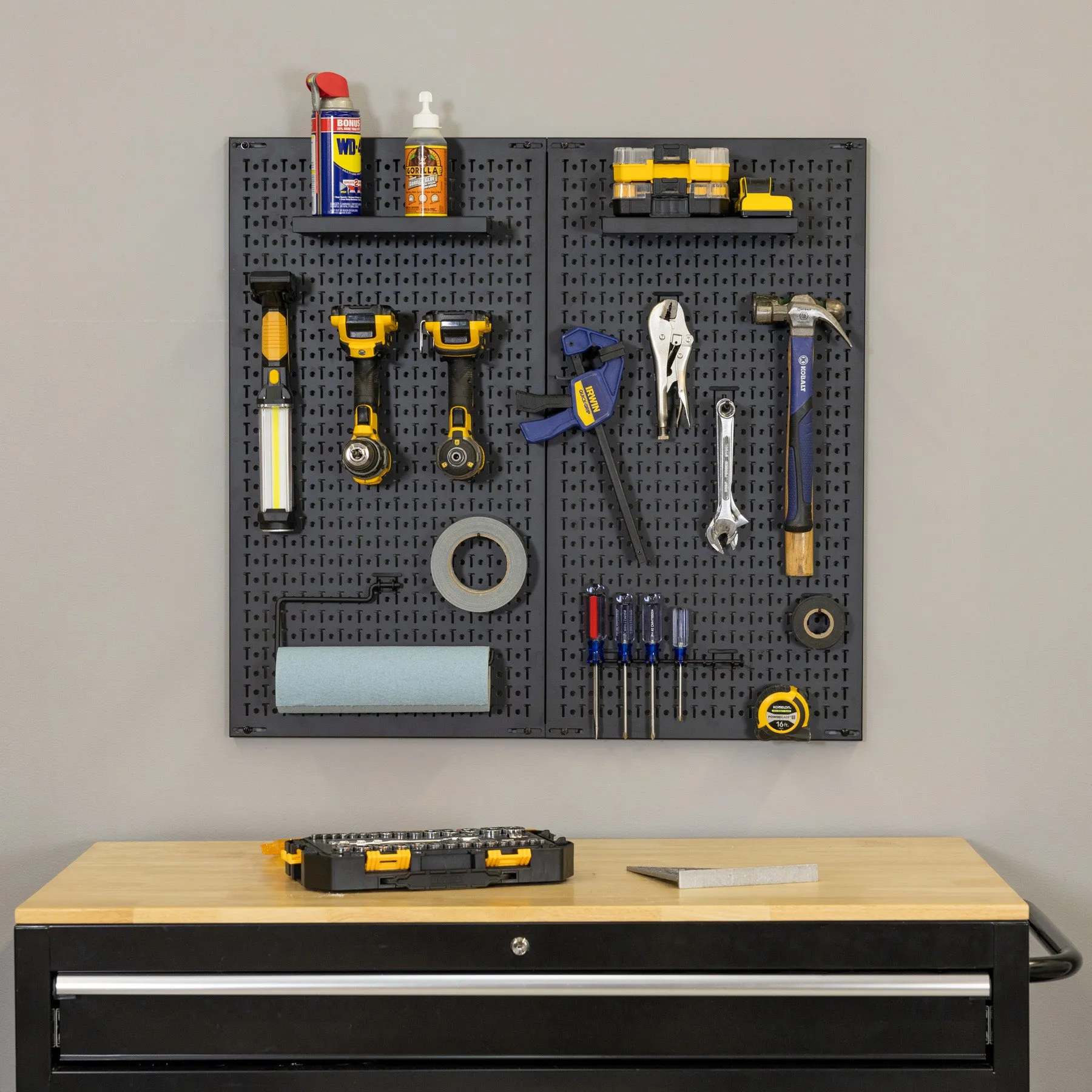 34" x 32" Pristine Pegboard |13 Attachments