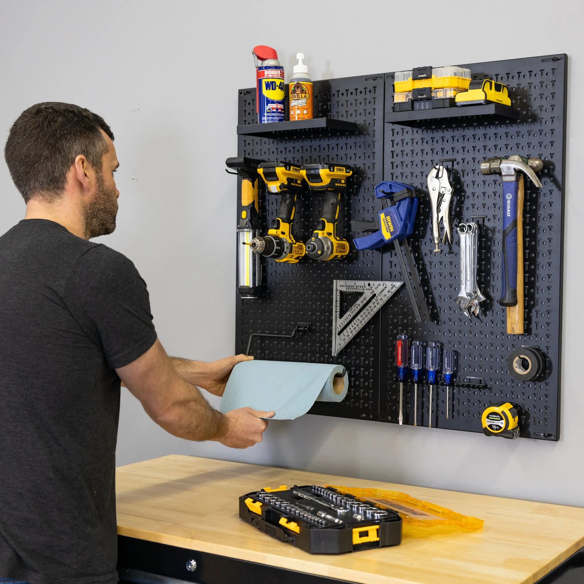 34" x 32" Pristine Pegboard |13 Attachments