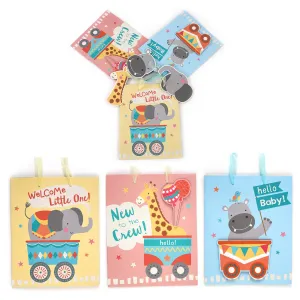 3Pk Large Baby Circus Glitter Pop Layer Gift Bags, 3 Designs