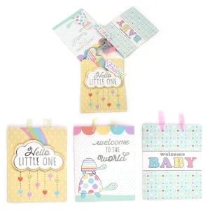 3Pk Large Baby Dots/Hearts/Turtles Hot Stamp/Glitter Gift Bags, 3 Designs