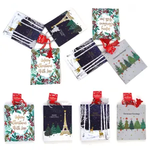 3Pk Large European Christmas Printed Bag, 4 Designs