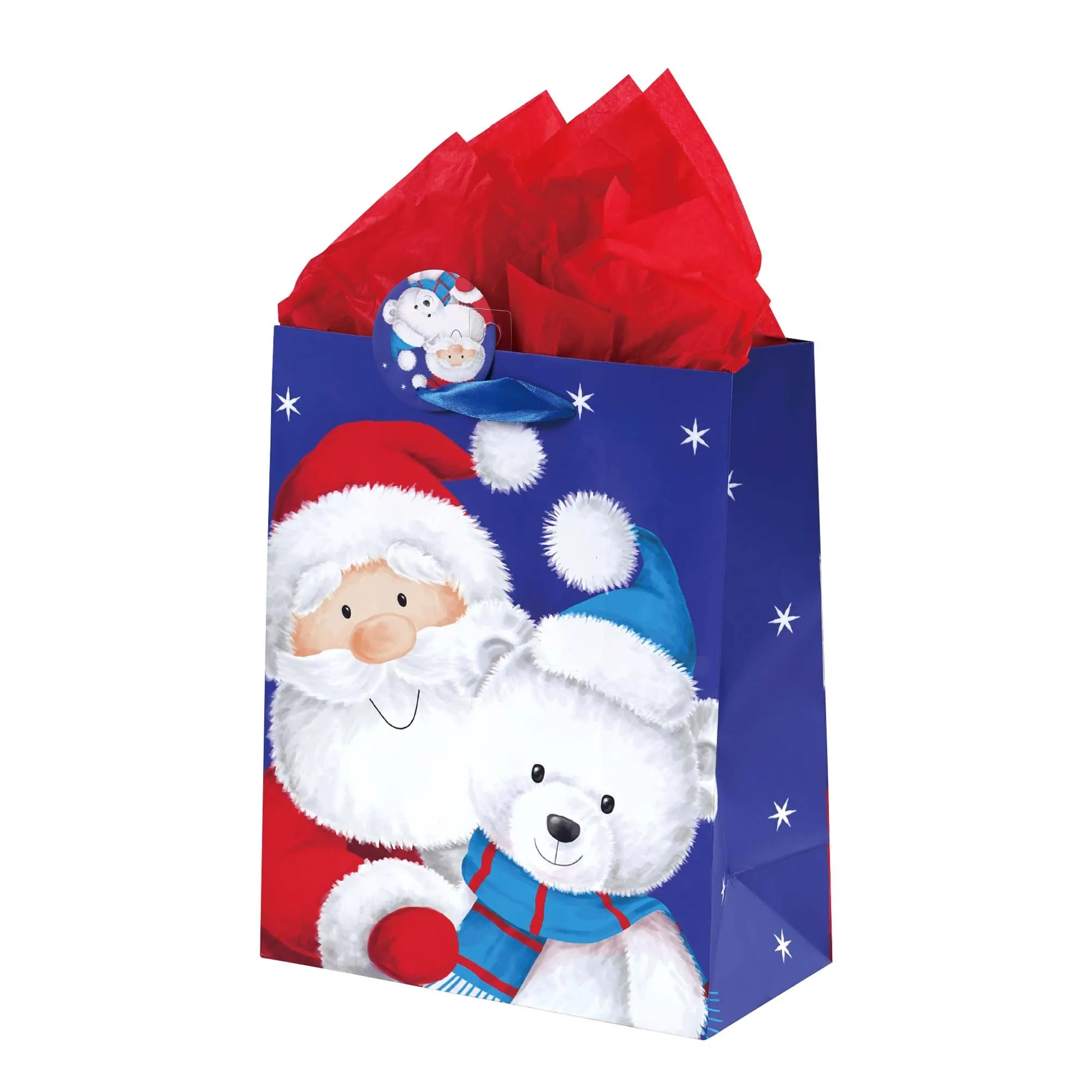 3Pk Large Friends Of Santa Printed Bag, 4 Designs