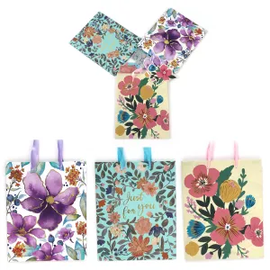 3Pk Large Prettiest Of Florals Hot Stamp Gift Bags, 3 Designs