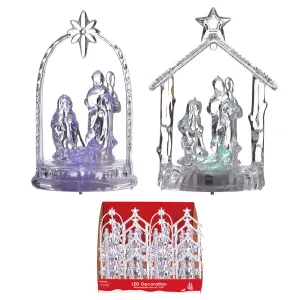 4.5" Christmas Led Nativity In Display, 2 Designs