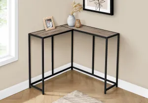 Accent Table - 36"L / Dark Taupe / Black Corner Console