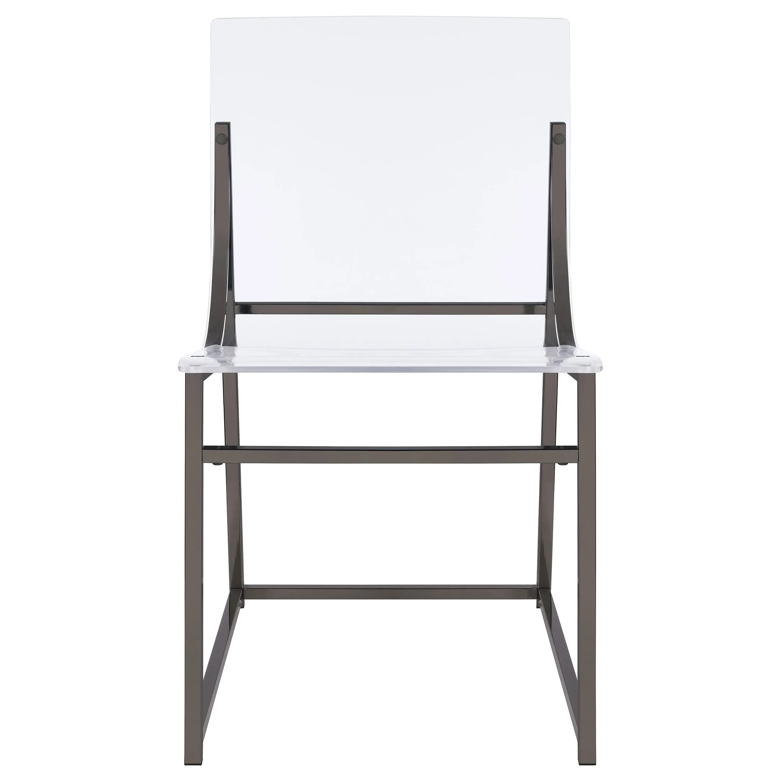 Adino Acrylic Dining Side Chair Black Nickel (Set of 2)