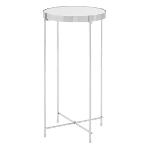 Allez Silver Mirror Tall Side Table