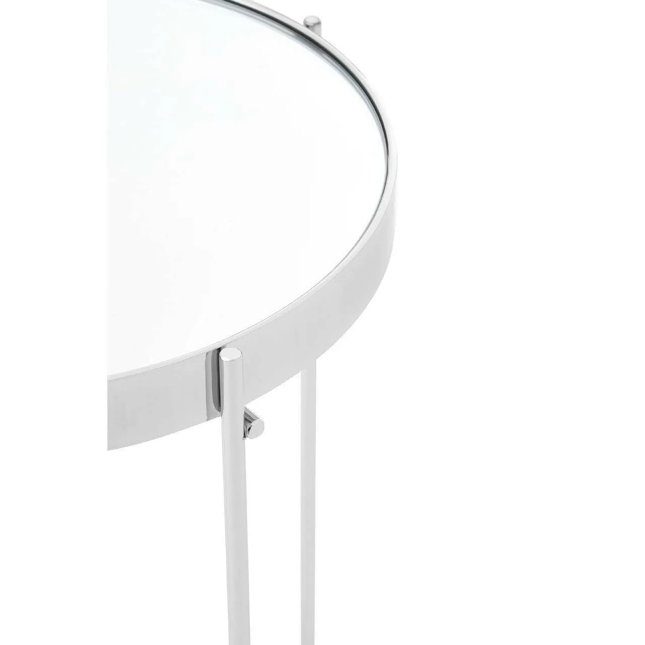 Allez Silver Mirror Tall Side Table