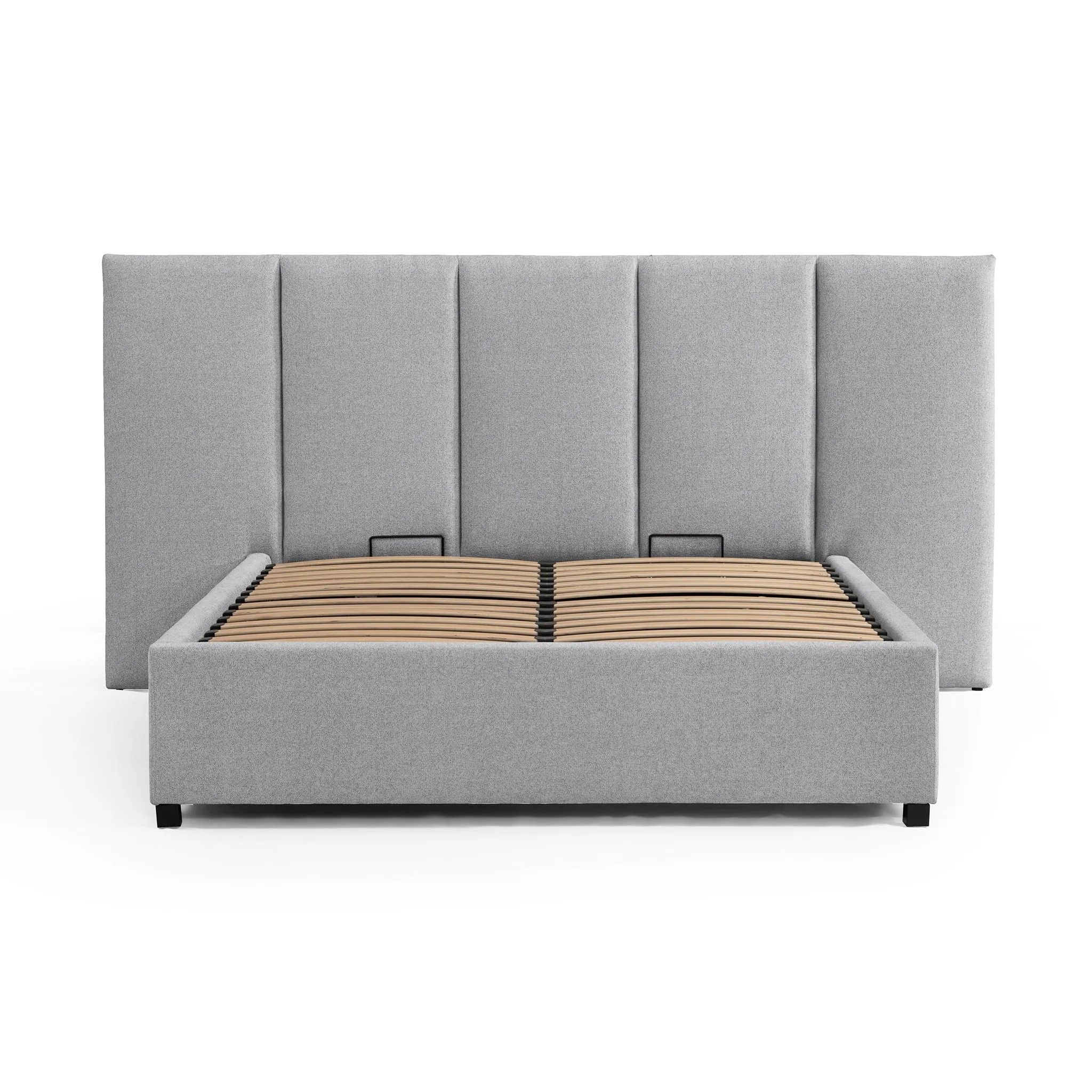 Amado Queen Sized Bed Frame - Spec Grey with Storage