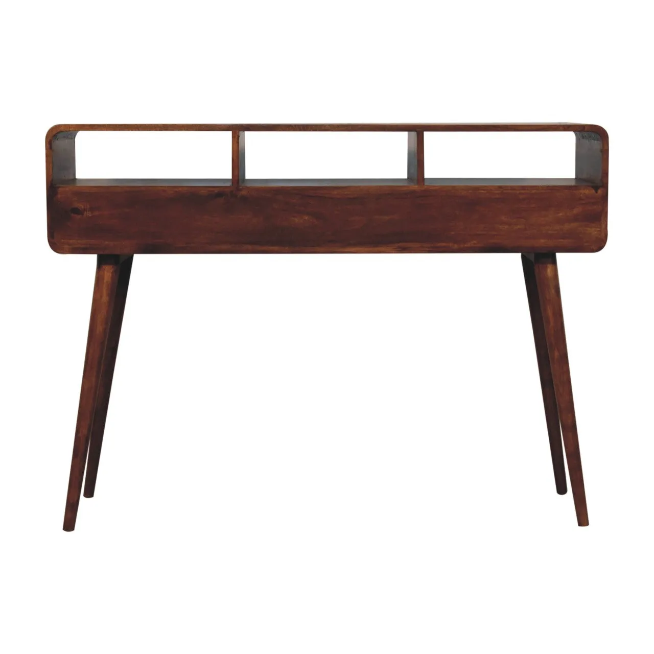 Artisan Triple Curved Chestnut Console Table