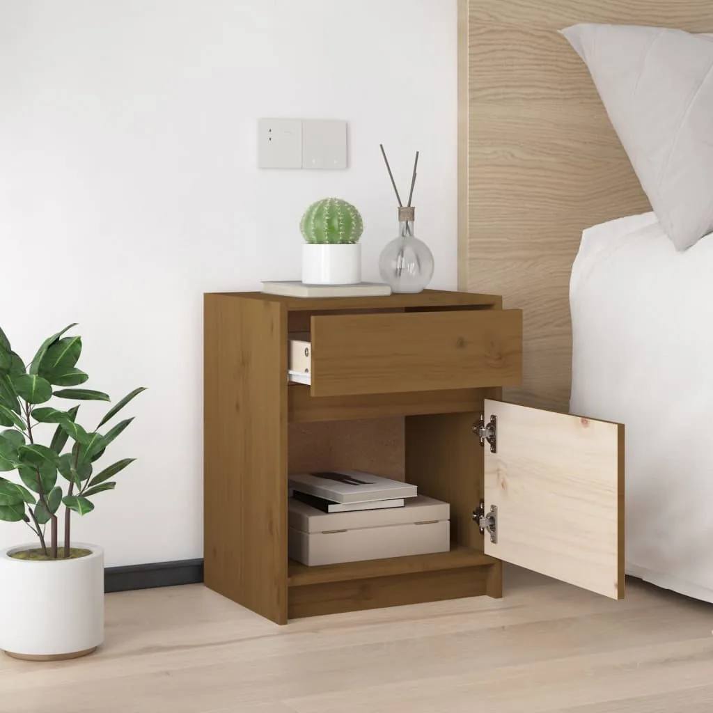 Bedside Cabinets 2 pcs Honey Brown 40x31x50 cm Solid Pinewood