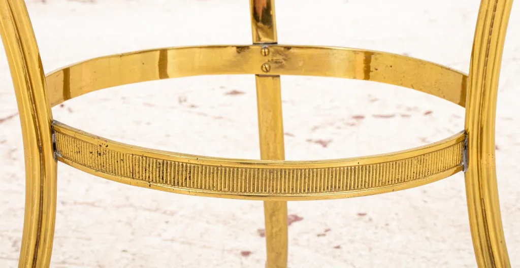 Brass and Glass Gueridon Side Table