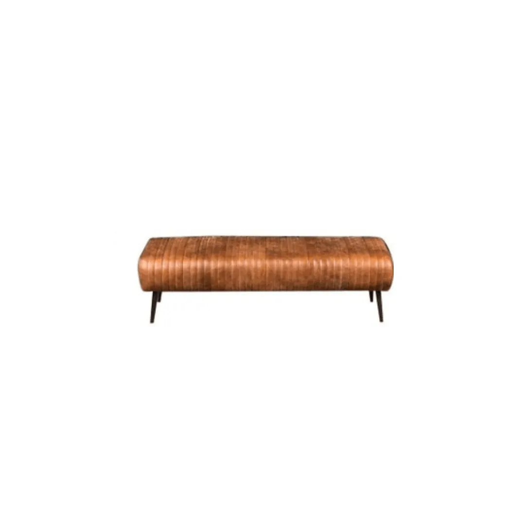 Briatoni Ribbed Leather Bench set