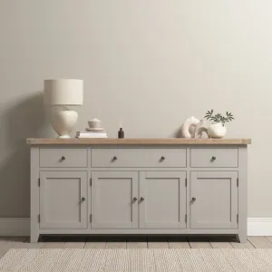 Burford Large 4 Door 3 Drawers Sideboard in Pebble Grey