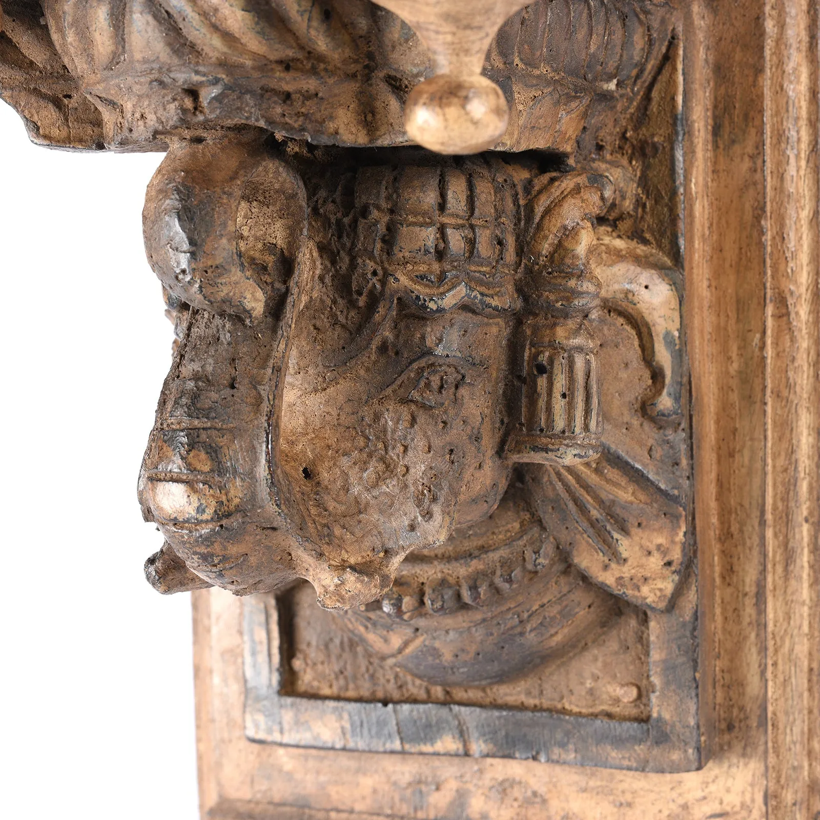 Carved Elephant Shelf Bracket From Rajasthan