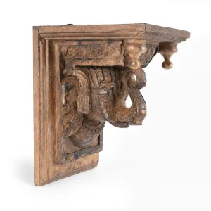 Carved Elephant Shelf Bracket From Rajasthan