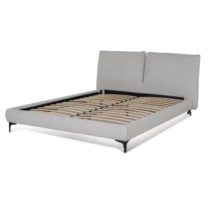 Celeste Fabric Queen Bed Frame - Clay Grey