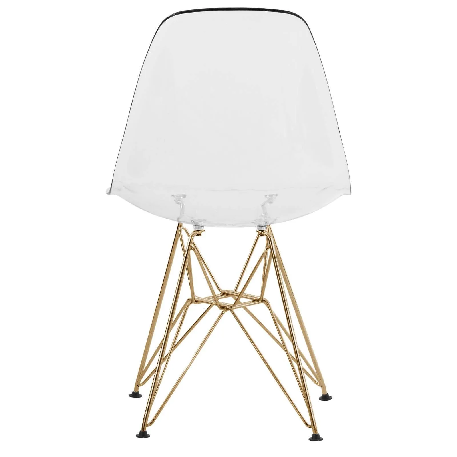 Cresco Molded Plastic Dining Chair with Gold Eifel Base Set of 4