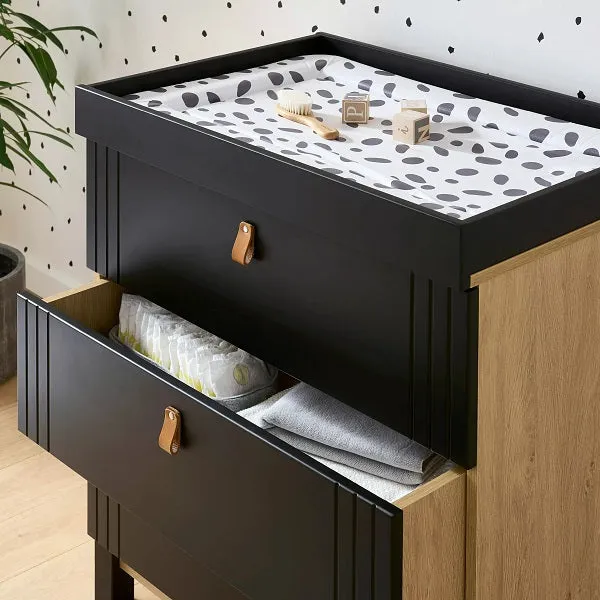 CuddleCo Rafi Dresser & Changer - Oak & Black