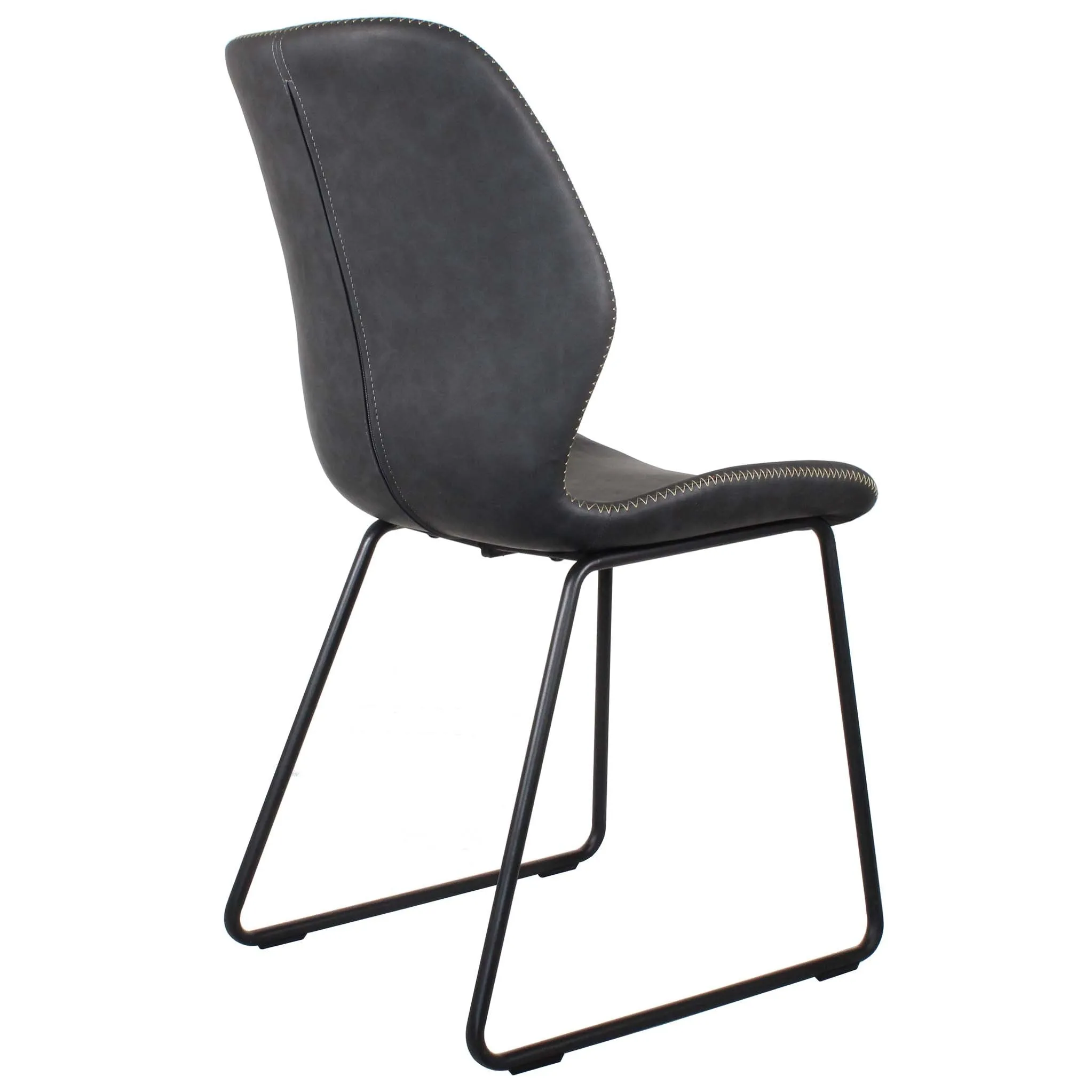 Denver Dining Chair with Black Legs - Set of 2 Chairs