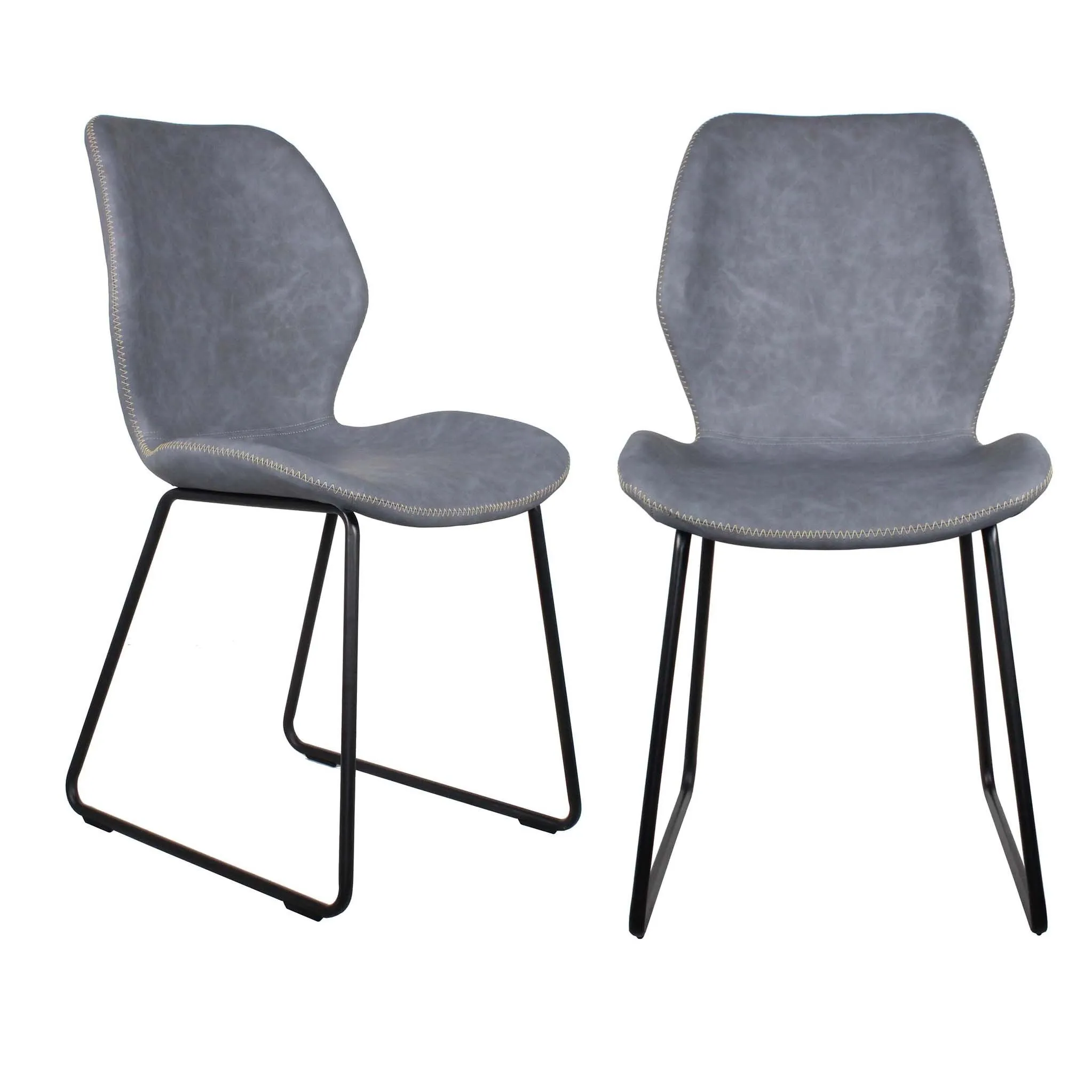 Denver Dining Chair with Black Legs - Set of 2 Chairs