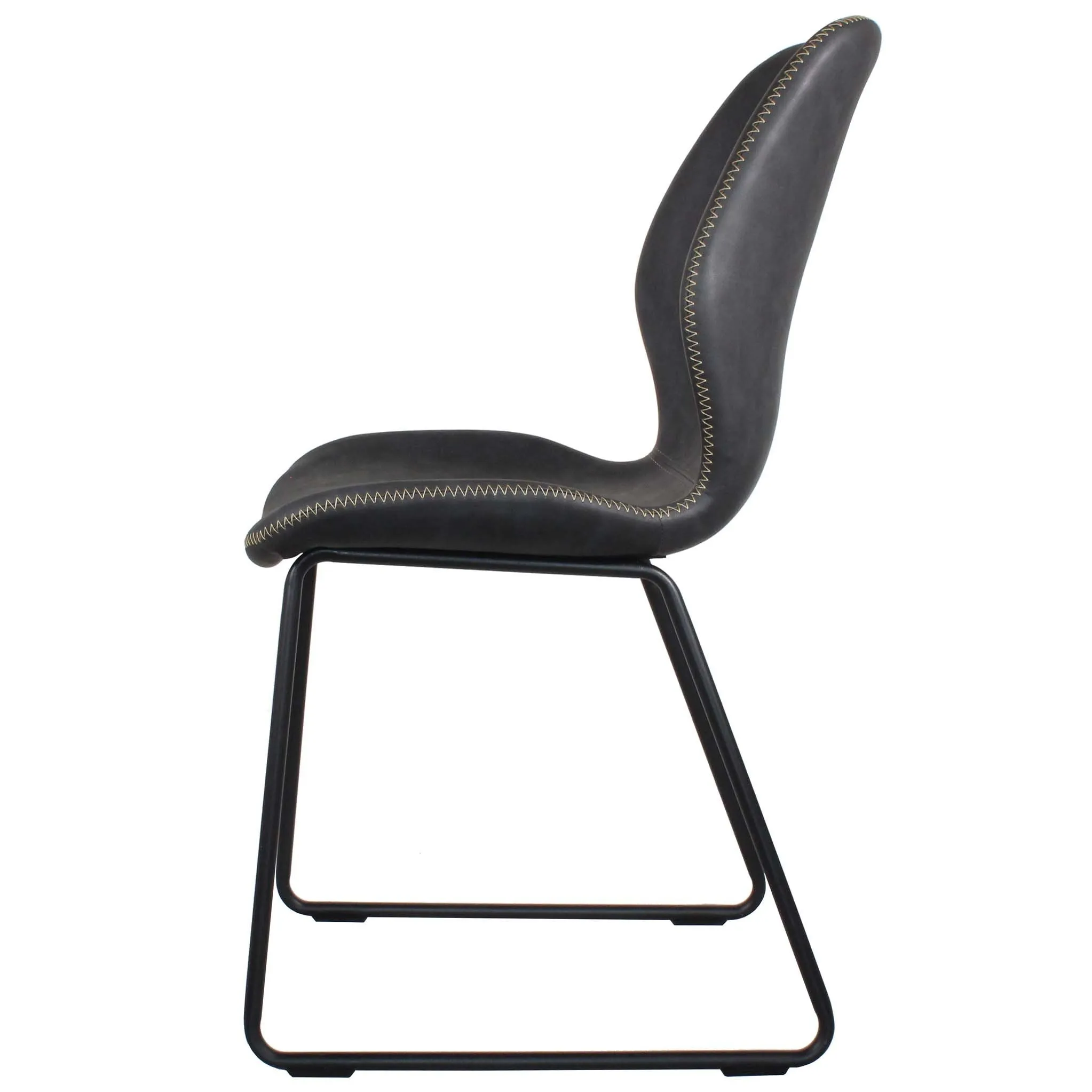 Denver Dining Chair with Black Legs - Set of 2 Chairs