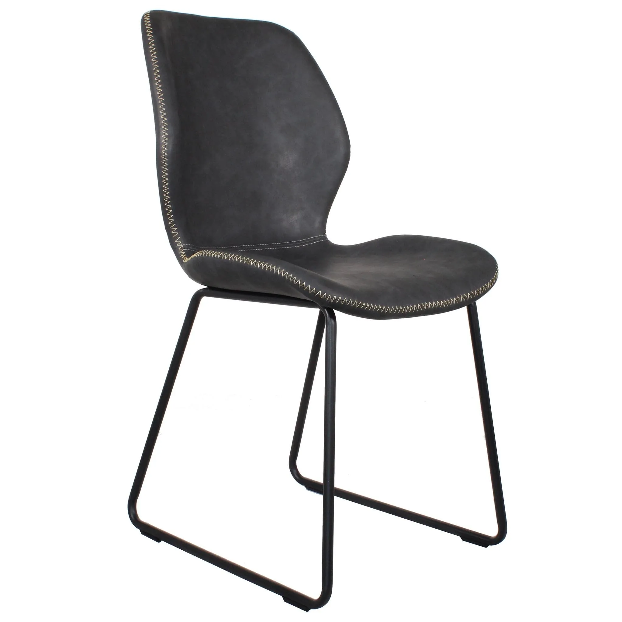 Denver Dining Chair with Black Legs - Set of 2 Chairs