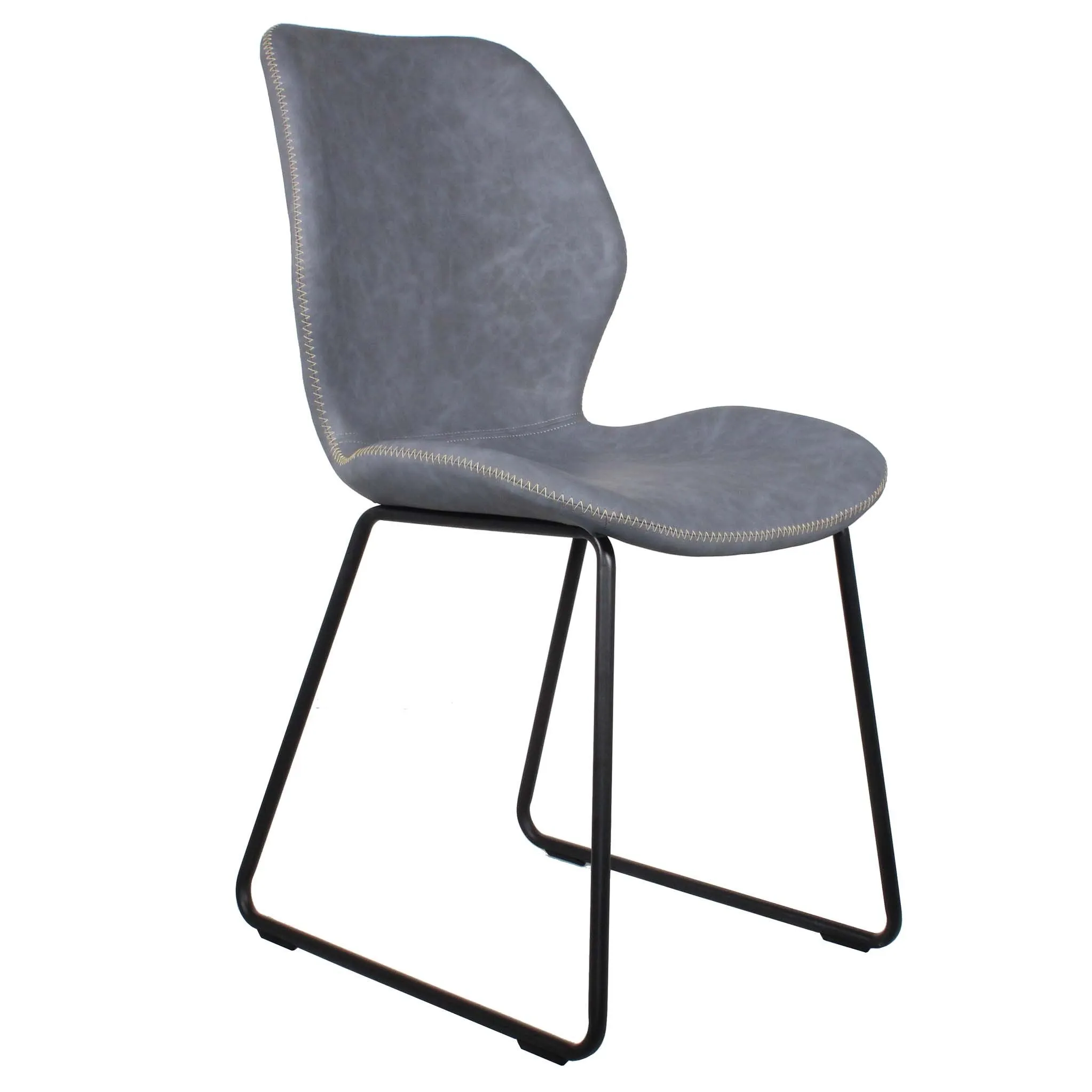 Denver Dining Chair with Black Legs - Set of 2 Chairs