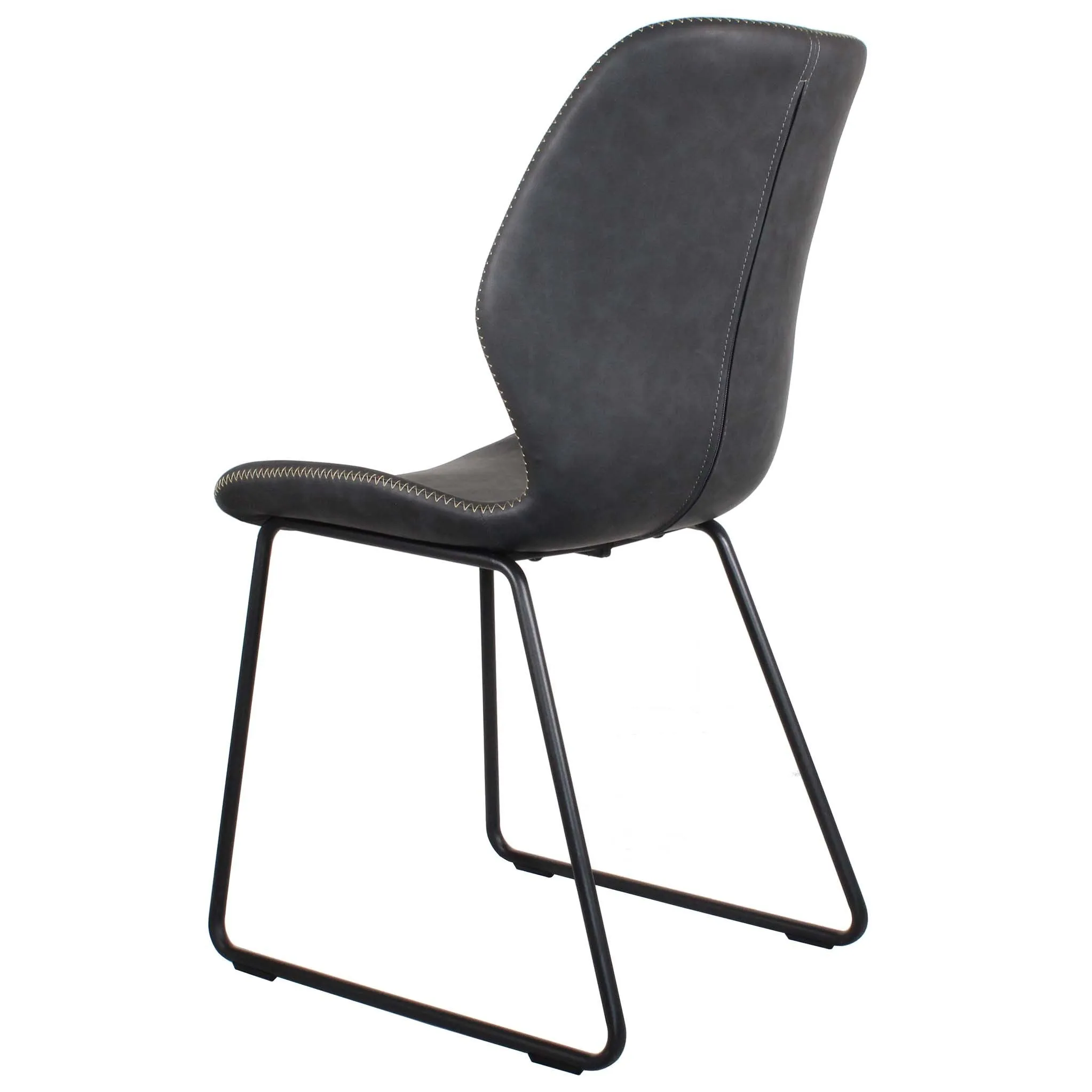 Denver Dining Chair with Black Legs - Set of 2 Chairs