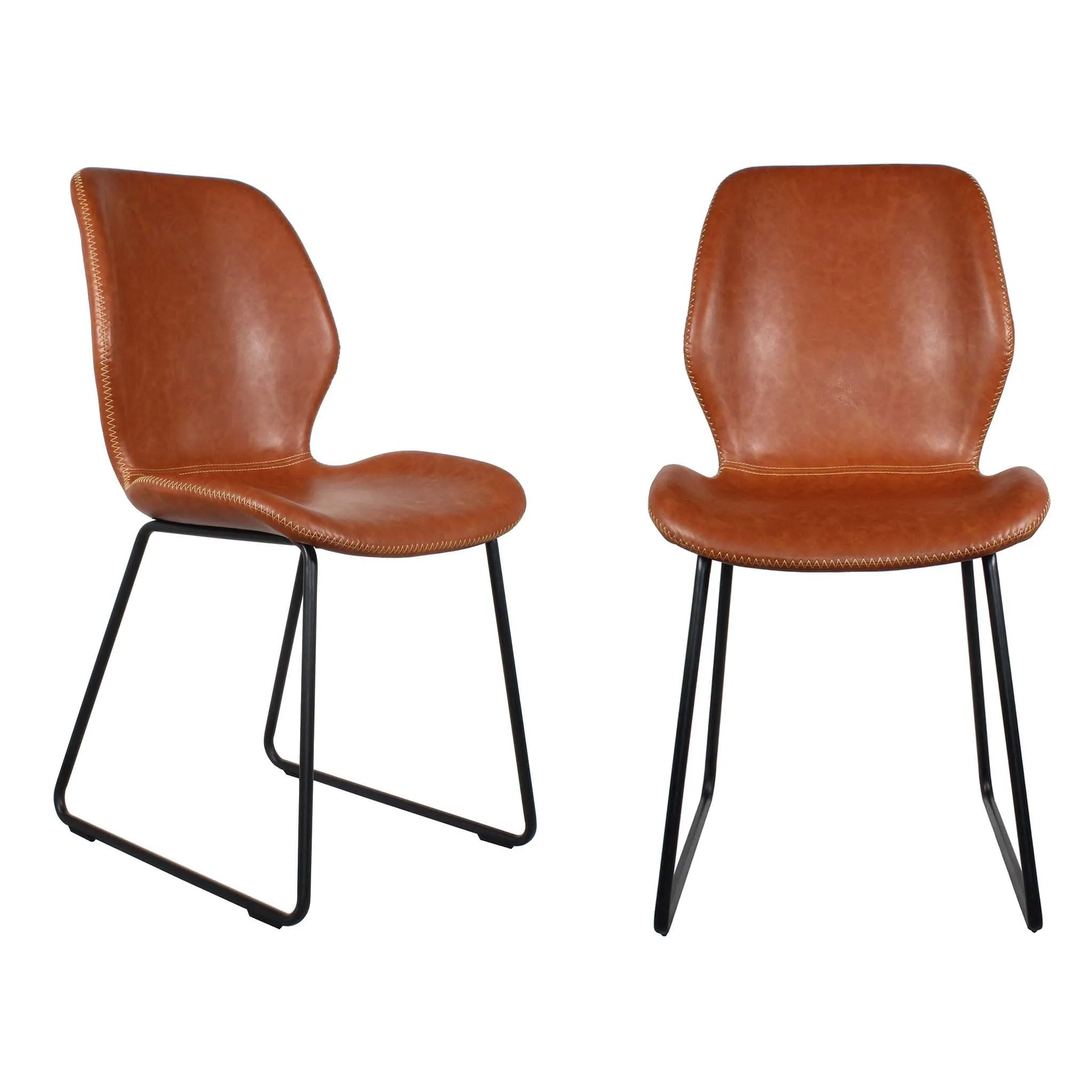 Denver Dining Chair with Black Legs - Set of 2 Chairs