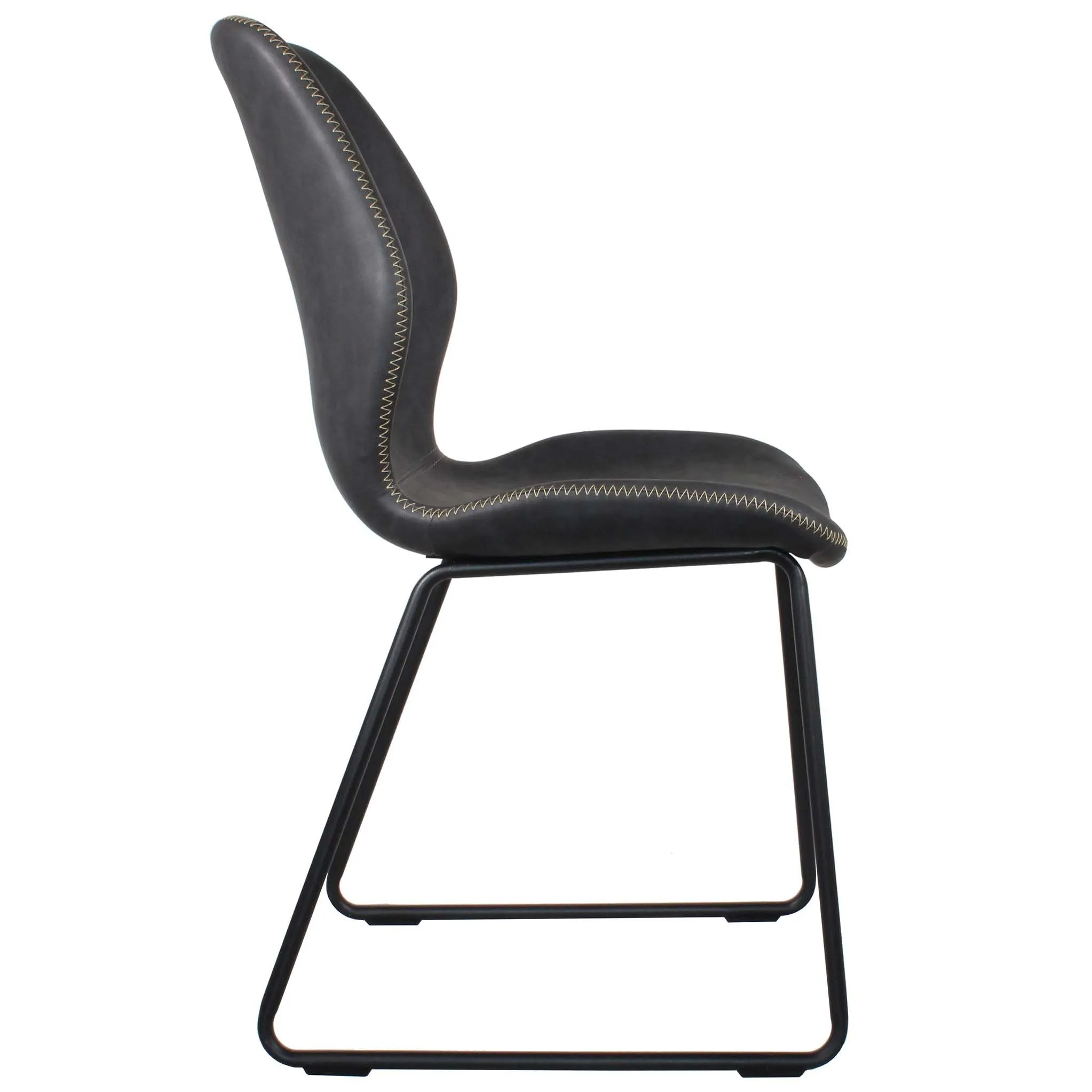 Denver Dining Chair with Black Legs - Set of 2 Chairs