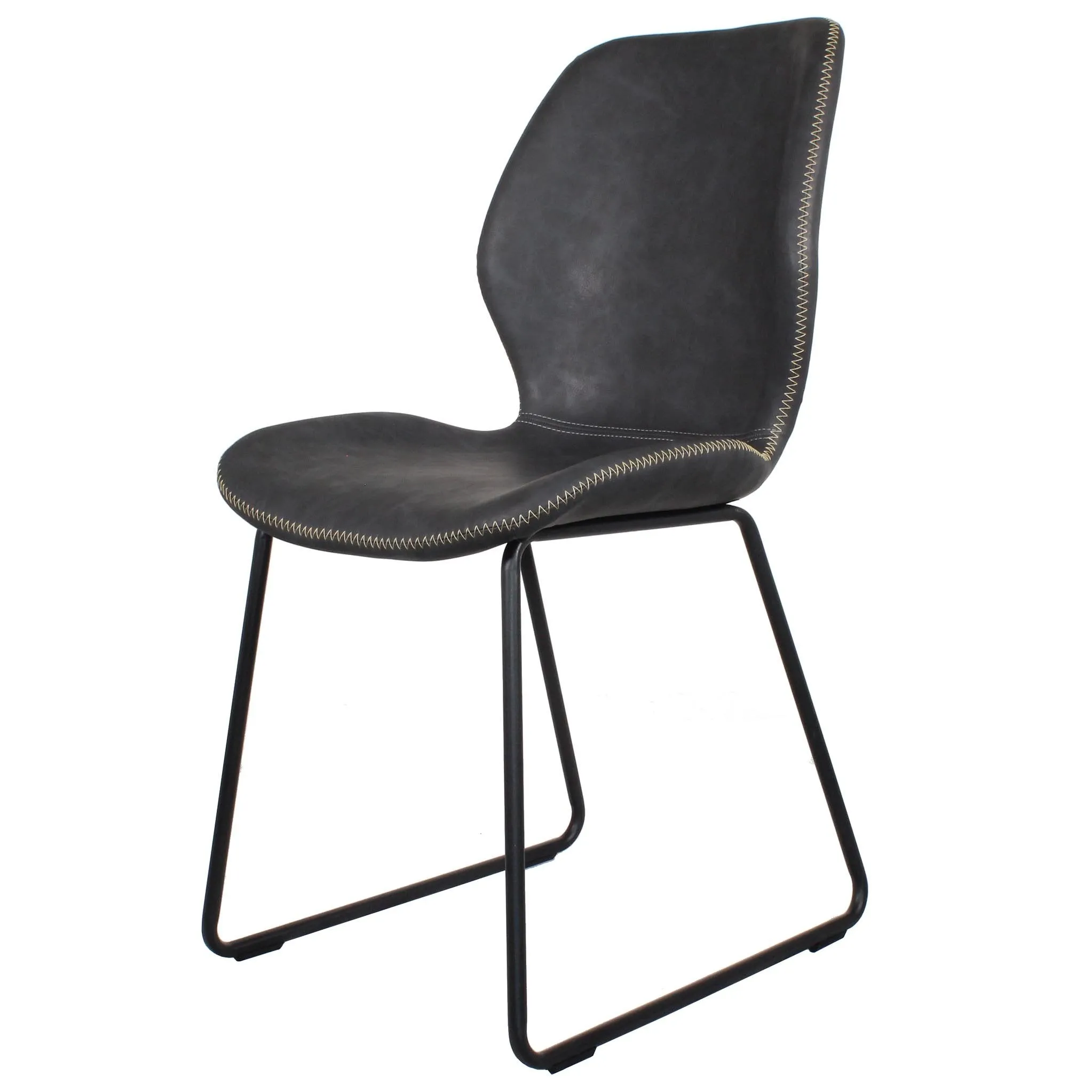 Denver Dining Chair with Black Legs - Set of 2 Chairs