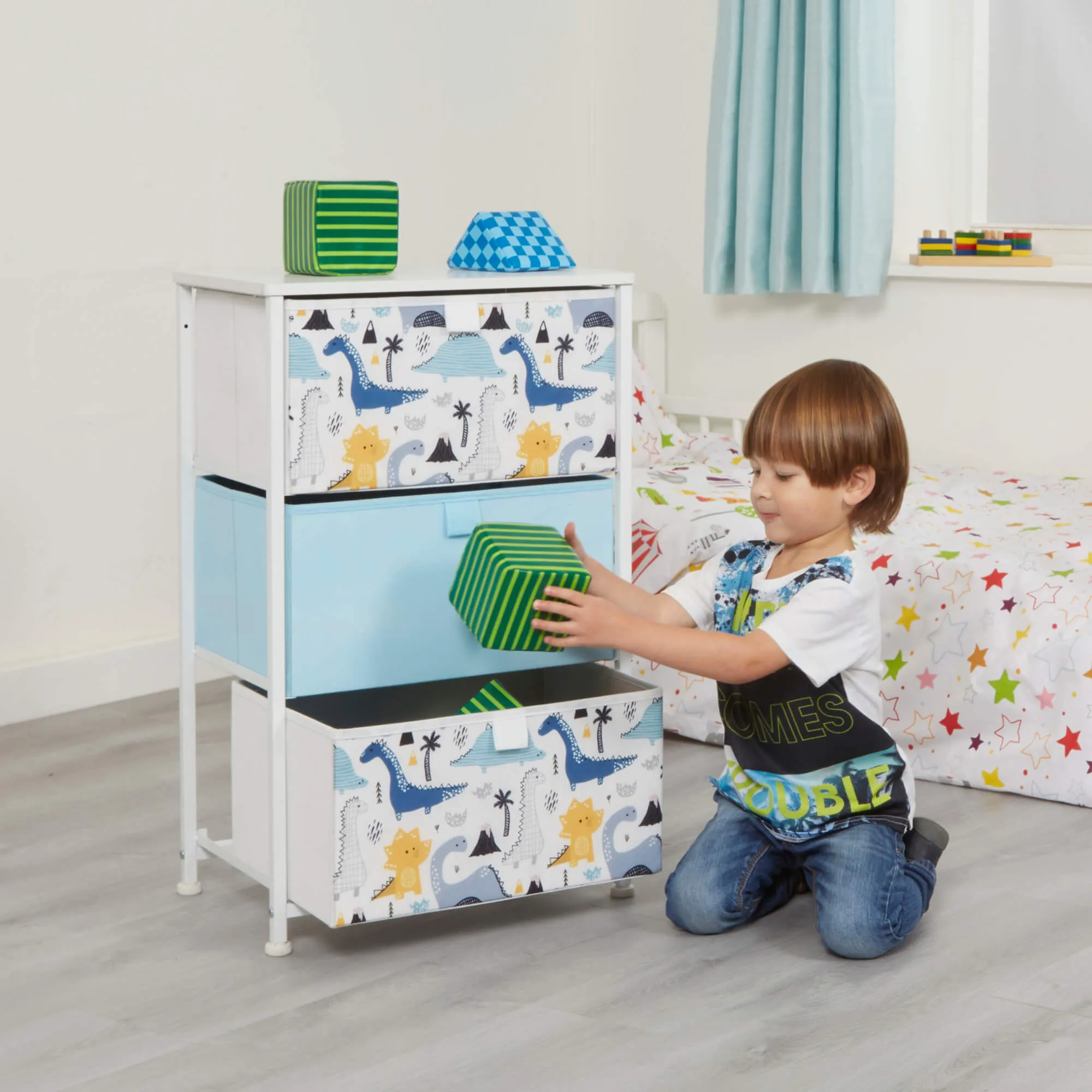 Dinosaur 3 Drawer Kids Storage Chest