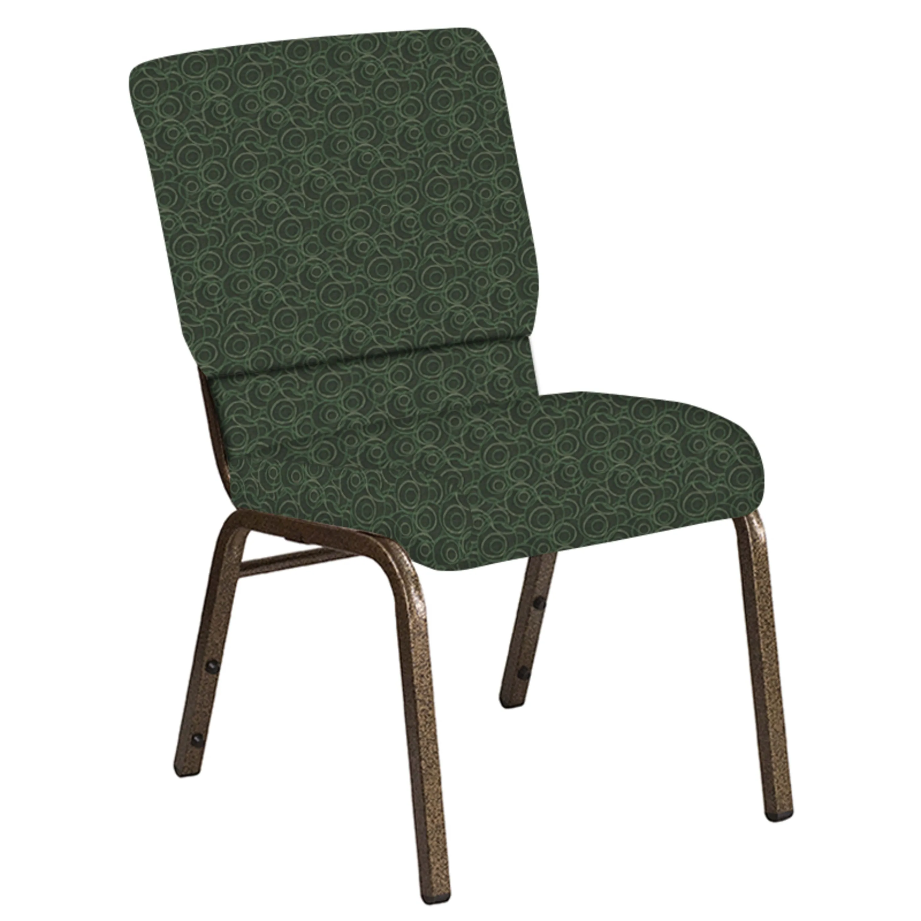 Embroidered 18.5''W Church Chair in Martini Fabric - Gold Vein Frame