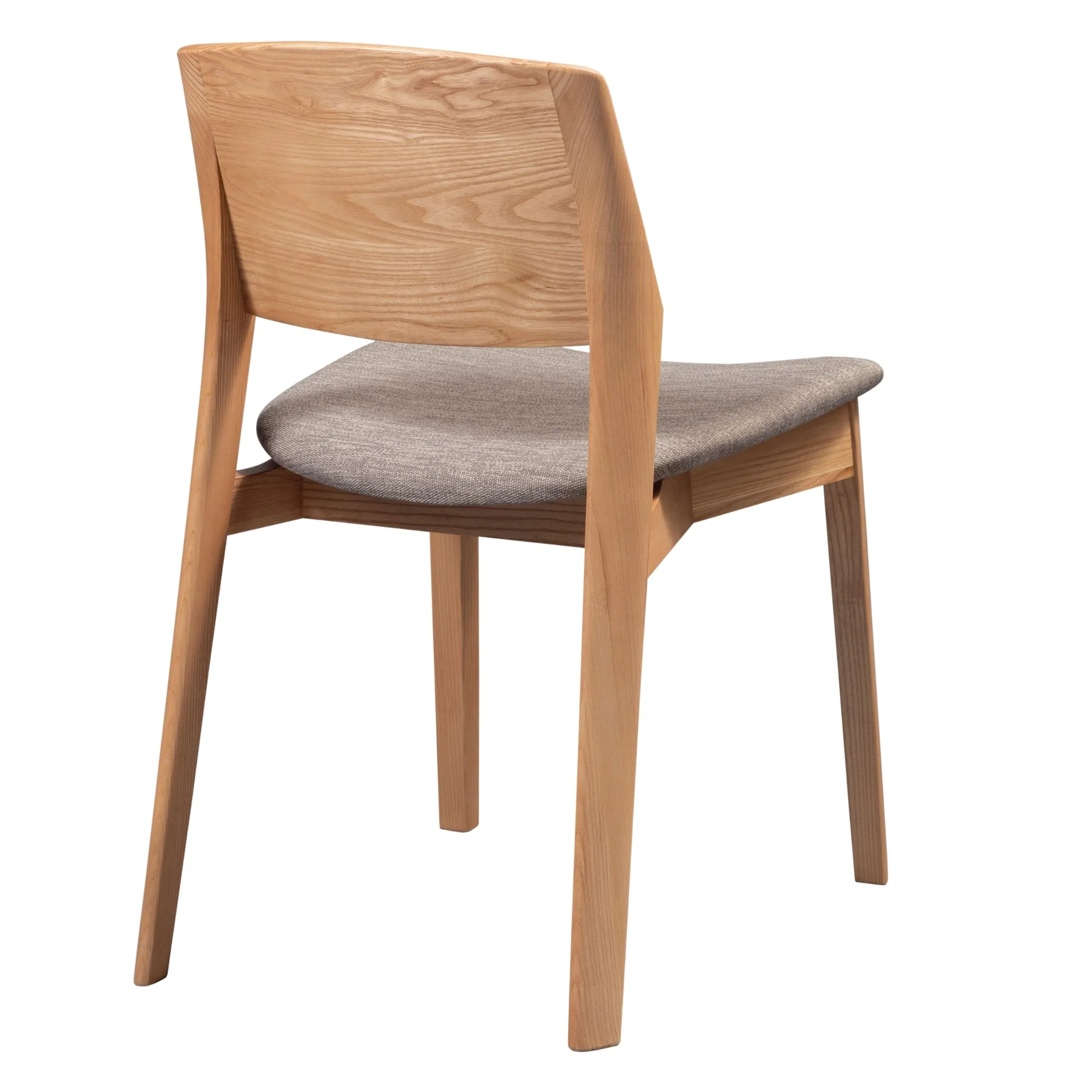 Emilio 6pc Set Dining Chair Fabric Seat Scandinavian Style Solid Ash Wood Oak