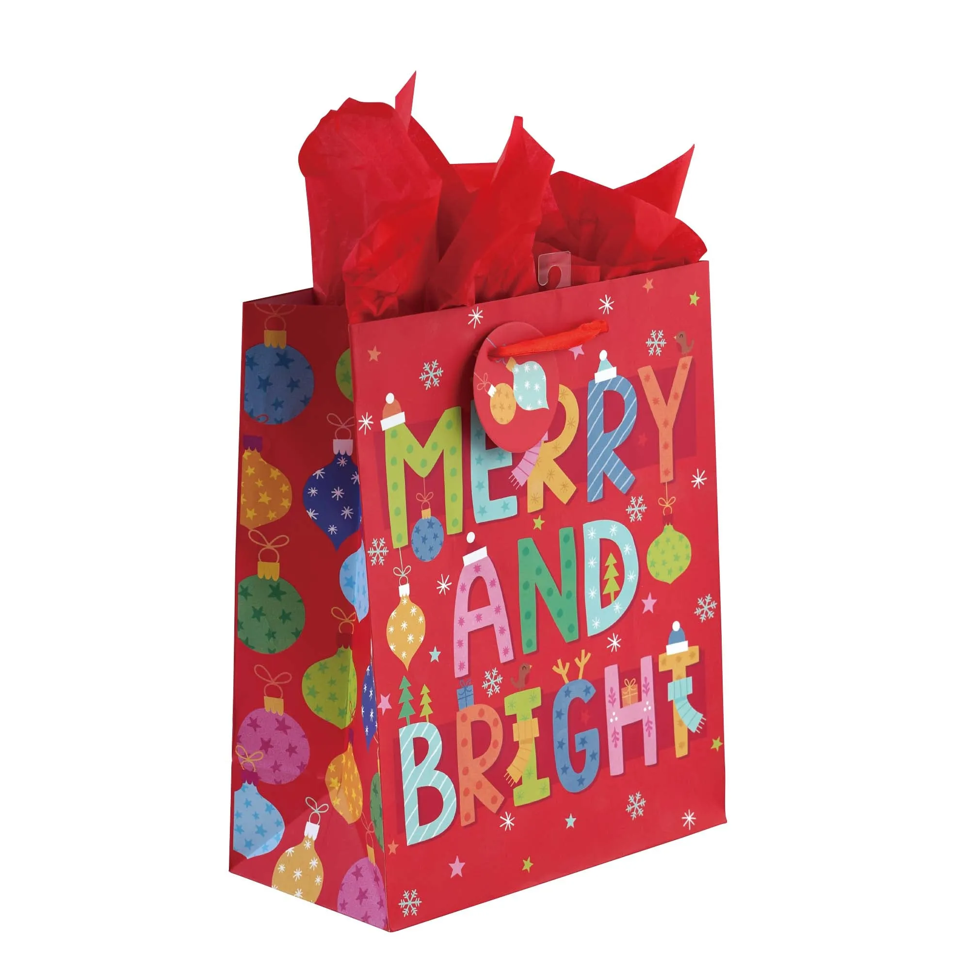 Extra Large Santa'S Typography Printed Bag, 4 Designs