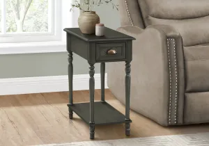 Green Veneer Accent Table - 2 Tier, Space-Saving Design