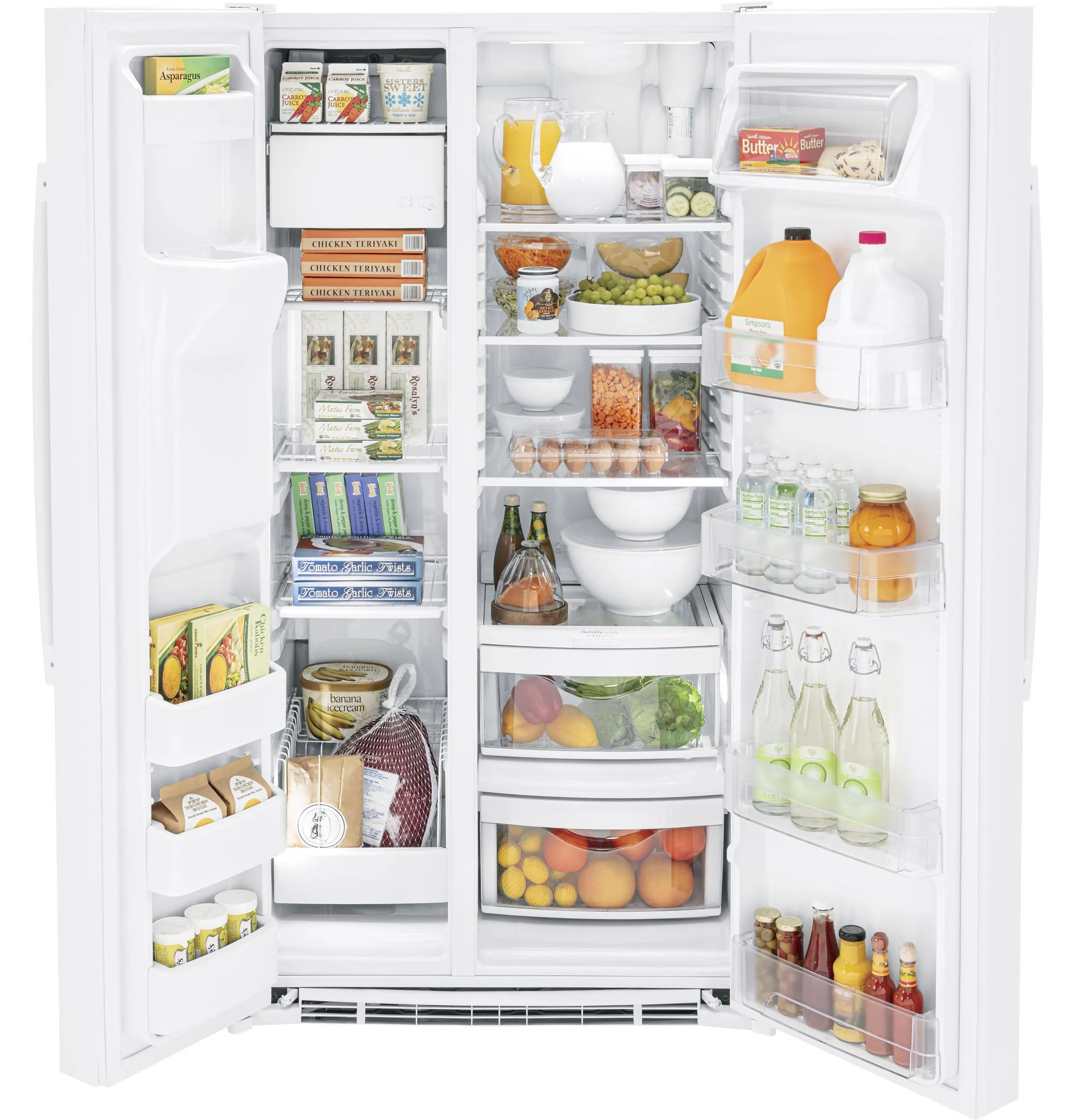 GSS25GGPWW GE® 25.3 Cu. Ft. Side-By-Side Refrigerator