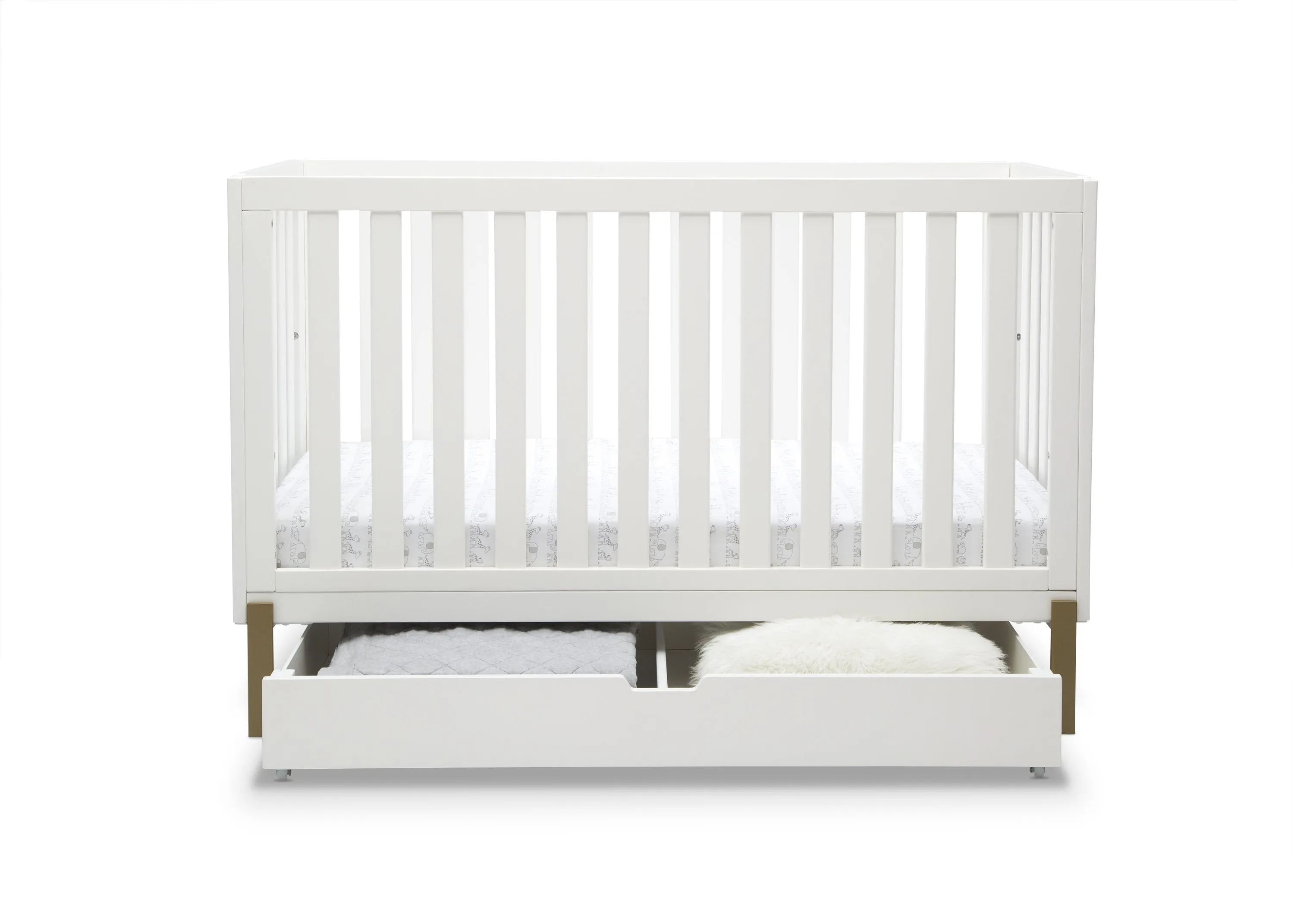 Hendrix 4-in-1 Convertible Crib   Under Crib Roll-Out Storage